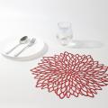 Table Mat Hibiscus Flower Bronzing Pvc Placemat Red 6 Pieces