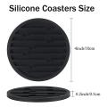 Silicone Coasters,6 Pack Round Tea Coaster Set for Protect Furniture