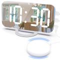 Digital Alarm Clock,vibration Alarm Clock,with 2 Usb Charging White