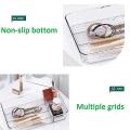 Desktop Clear Plastic Cosmetic Storage Box for Makeup, Bathroom