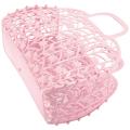 2x Bathroom Hollow Washing Storage Basket Shower Basket Plastic Pink