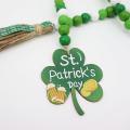 St Patrick's Day Wood Beads Garland with Tassels Wood Beaded Ornament