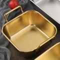 Stainless Steel Food Storage Tray Double Ears Fried Chicken Square, A