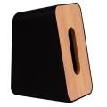 Vertical Tissue Box Nordic Simple Paper Box Wooden Lid, Black