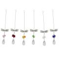 Set Of 6 Dragonfly Crystal Suncatcher Prisms Bead Hanging Crystal