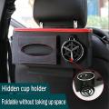 Car Back Seat Storage Bag Hanging Cup Holder Tissue Box Black