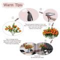 3 Pack Artificial Silk Rose for Diy Home Wedding Party (orange)
