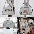 Soft Pet Carriers Portable Breathable Foldable Bag Cat Dog Gray