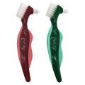 2 Pcs Premium Hard Denture Brush Toothbrush, Multi-layered Bristles