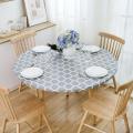 Round Tablecloth with Elastic Edge Waterproof Oil Proof Table Cloth