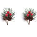 40pcs Artificial Flower Red Christmas Pine Cone for Home Decor