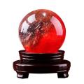 80mm Red Citrine Calcite Quartz Crystal Sphere Ball Healing Gemstone