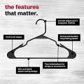 Black Hangers, Plastic Clothes Hangers for Everyday Standard Use