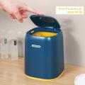 Mini Small Waste Bin Desktop Trash Can Plastic Dustbin -dark Blue