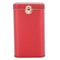 2x Metal Tea Cans High-grade Lock Tinplate Storage Box Tin Can Red