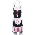 Fully Adjustable French Maid Apron, White, One Size Fits Most