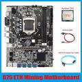B75 Eth Mining Motherboard 8xpcie Usb Adapter+cpu+switch Cable