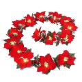 Led Poinsettia Garland String Light Christmas Decoration for Party