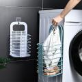 Wall Mounted Foldable Laundry Basket Dirty Clothes Storage Basket -b