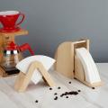 Bamboo Wood Coffee Filter Holder Filtering Paper Storage Rack 9cm