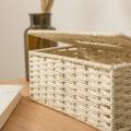 2x Rattan Tissue Box, Vintage Napkin Holder,desk Decoration (beige)