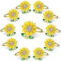 12 Pieces Sunflower Napkin Rings for Wedding, Dinner Party, Birthday