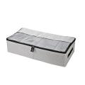 Under Bed Storage Bins with Clear Lid, 2-way Zippers, Light Grey
