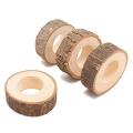 10 Pcs Handcrafted Rustic Wooden Napkin Rings for Table Decoration