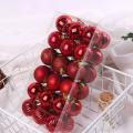 36pcs 4cm Plastic Christmas Ball Pearly Matte Light Shaped,wine Red
