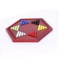 Card Slot Hexagonal Checkers Acrylic Bead Checkers Wooden Set