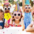 Party Hats and Glasses Set, Birthday Paper Hats with Pom Poms