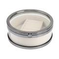 Round Gray Single-layer Jewelry Storage Box Glass Dust-proof Box