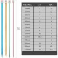 Colored Straight Single Pointed Metal Knitting Needles