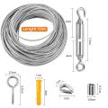 56 Pcs Garden Wire Cable Railing Wire Kits 15m Stainless Steel Wire