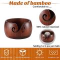 Wooden Yarn Bowl,wood Yarn Storage Bowl with 12pcs Bamboo 2