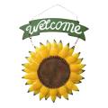 Metal Ornament with Sunflower and Watering Can Design Welcome Sign