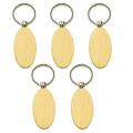 100pcs Oval Wooden Key Chain Diy Keychain Pendant Promotional Gifts