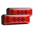 2pcs 24v 3.9inch 3 Led Truck Trailer Red Light Led Side Marker Lights