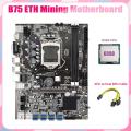 B75 Mining Motherboard+g550 Cpu+6pin to Dual 8pin Cable Motherboard