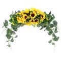 Floral Swag Artificial Flowers Sunflower Eucalyptus Wreath for Mirror