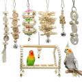 14 Packs Bird Parrot Swing Chewing Toys- Wood Hanging Bird Cage Toys