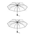 Umbrella Automatic Umbrella Compact Folding,transparent +black Border