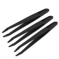 Silver Tone 5 Inch Length Metal Bent Tip Tweezers 4 Pcs