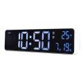 Led Mirrored with Weekly Modern Desk Clocks -white Shell Blue Light