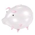 Pig Bank Money Boxes Coin Saving Box Transparent Glass Pink