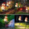 Christmas Solar Powered Led Snowman Light Decor Garden Lamps Pink