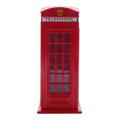 Metal Red London Telephone Booth Bank Coin Bank 140x60x60mm