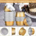 Foil Ramekins Cupcake Baking Cups Holders Cases with Lid,100pcs