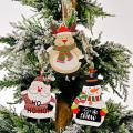 2022 Santa Claus Deer Snowmass Wooden Pendant Christmas Decorations