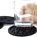 Coasters for Drinks, Silicone Coaster Sets Of 6 with Holder, Gray